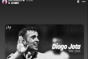 申花外援特谢拉社媒悼念若塔兄弟：震惊和难过无以言表